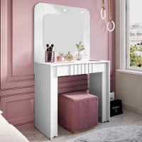 Penteadeira Camarim 90cm Com Espelho Lilian Branco B02 - Mpozenato - 2