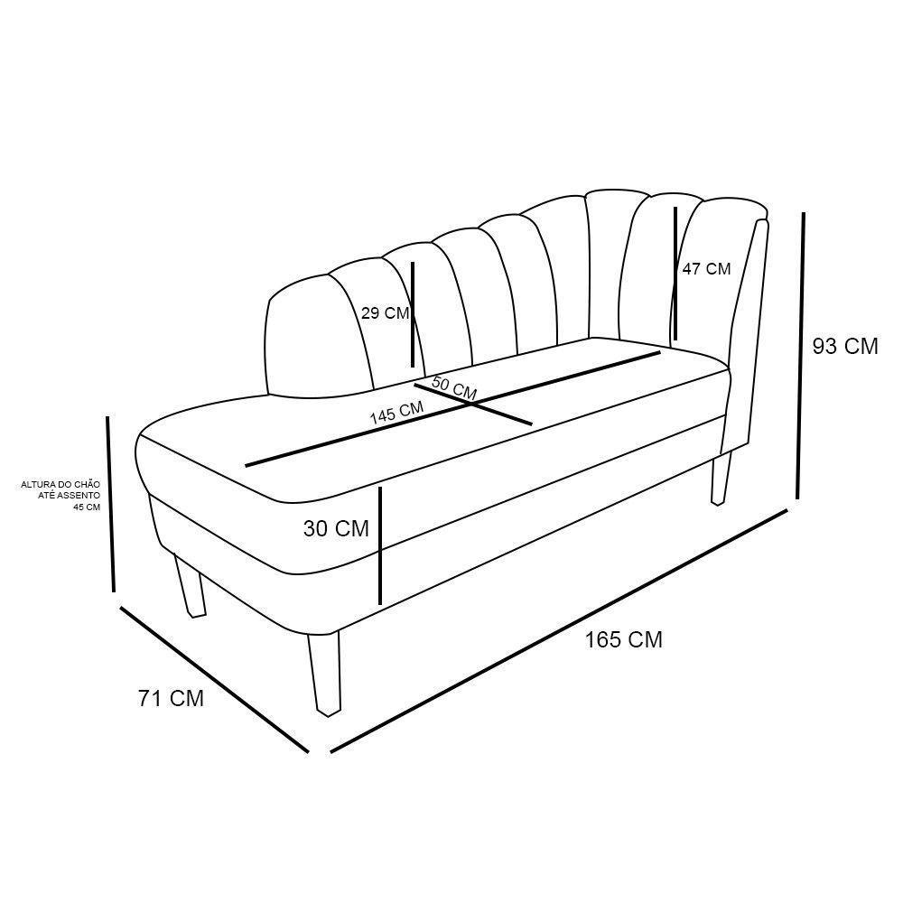 Divã Isis Linho A78 Marrom Pés Retrô Castanho D'rossi - 9