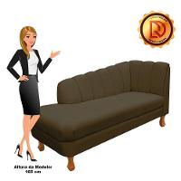 Divã Isis Linho A78 Marrom Pés Retrô Castanho D'rossi