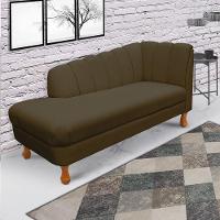 Divã Isis Linho A78 Marrom Pés Retrô Castanho D'rossi - 5