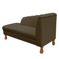 Divã Isis Linho A78 Marrom Pés Retrô Castanho D'rossi - 6