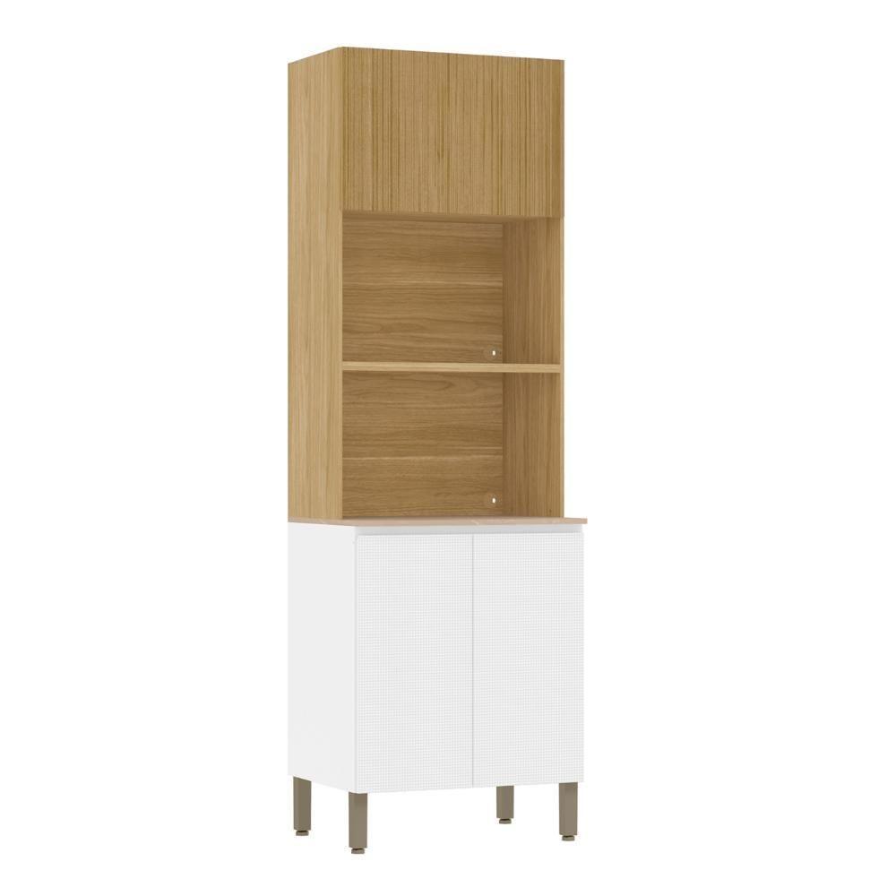 Paneleiro Cozinha Torre Quente Duplo Minsk Branco/freijó Z06 - Mpozenato - 1