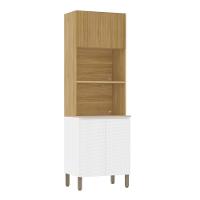 Paneleiro Cozinha Torre Quente Duplo Minsk Branco/freijó Z06 - Mpozenato - 1