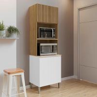 Paneleiro Cozinha Torre Quente Duplo Minsk Branco/freijó Z06 - Mpozenato - 2