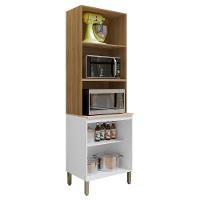 Paneleiro Cozinha Torre Quente Duplo Minsk Branco/freijó Z06 - Mpozenato - 5