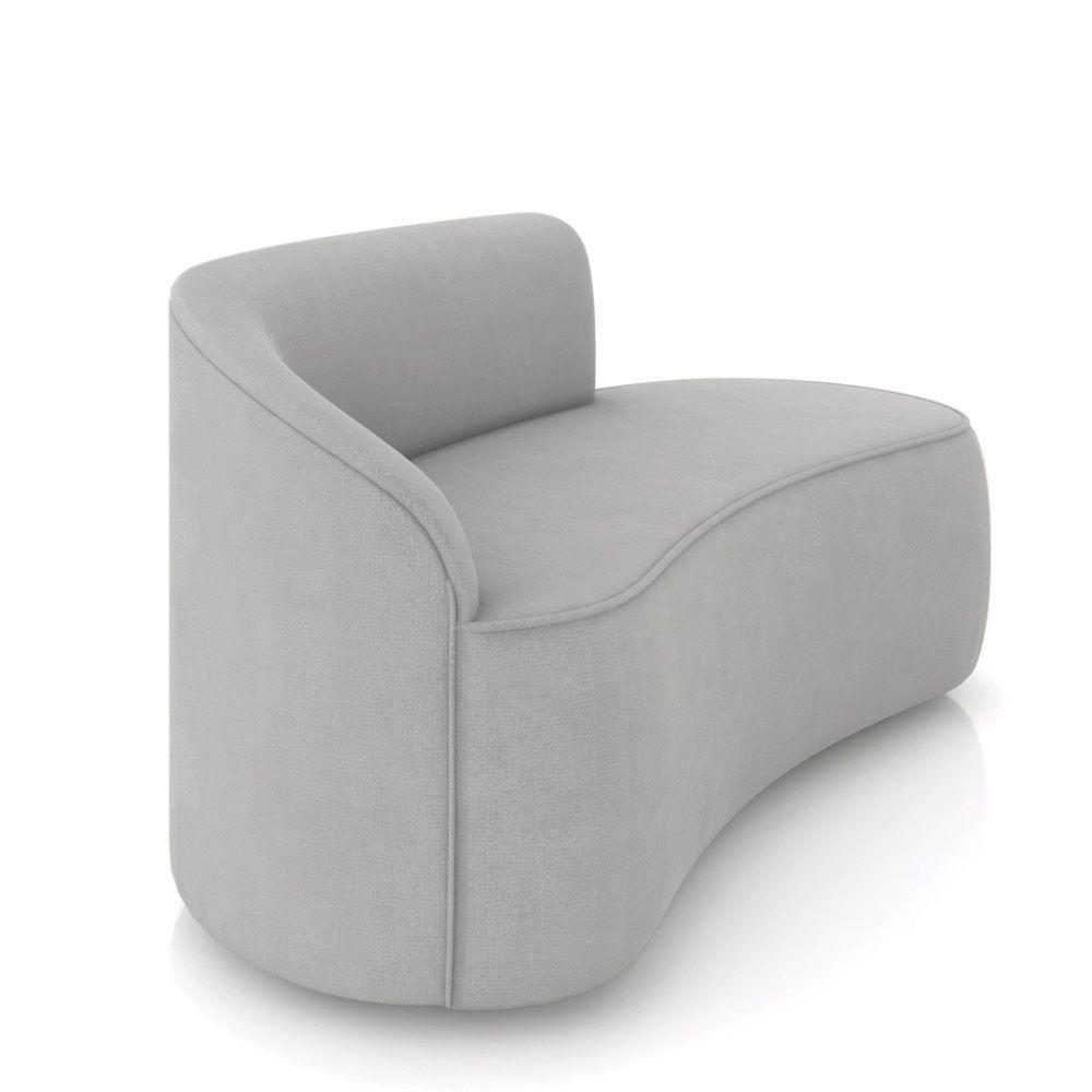 Sofá 2 Lugares Orgânico 140cm Morgan E 2 Poltronas Lua Suede Cinza D03 - D'rossi - 7