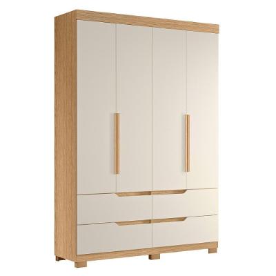 Guarda Roupa Solteiro 160cm 4 Portas Doble Off/freijó - Albatroz