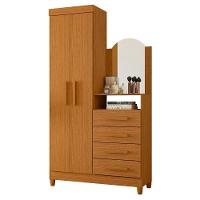 Guarda Roupa Cômoda Com Espelho 103cm Maite A02 Cinamomo - Mpozenato - 1