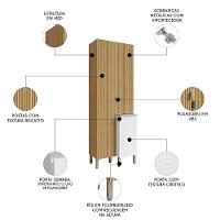 Paneleiro De Cozinha 3 Portas Minsk Branco/freijó Z06 - Mpozenato - 3
