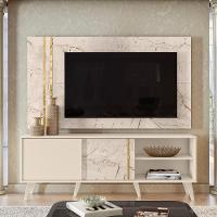 Rack Com Painel Para Tv Até 65 Pol. Cronos Calacata/off White - Madetec - 2