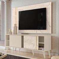 Rack Com Painel Para Tv Até 65 Pol. Cronos Calacata/off White - Madetec