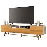 Rack Para Sala Bancada De Tv 85 Pol 220cm época Off/cinamomo - Hb Móveis - 1