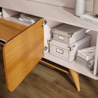 Rack Para Sala Bancada De Tv 85 Pol 220cm época Off/cinamomo - Hb Móveis - 6