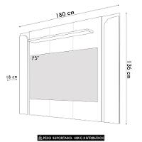 Painel Para Tv Suspenso 75 Pol 180cm Marina Off/cinamomo B02 - Mpozenato