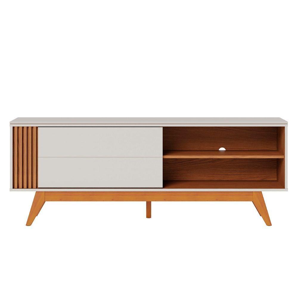 Rack Bancada Para Tv 60 Pol 160cm Diana Off White/freijó C05 - Mpozenato - 9