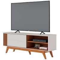 Rack Bancada Para Tv 60 Pol 160cm Diana Off White/freijó C05 - Mpozenato - 1