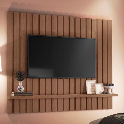 Painel Tv 60 Pol 160cm Suspenso Ripado Link Castanho - Hb Móveis