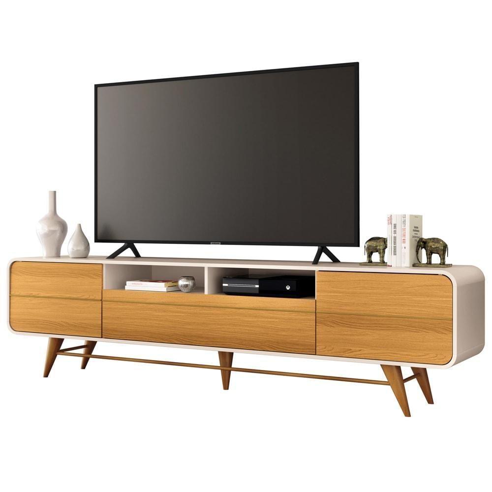 Painel Tv 85 Pol You 2.7 Com Bancada época Cinamomo/off - Hb Móveis - 5