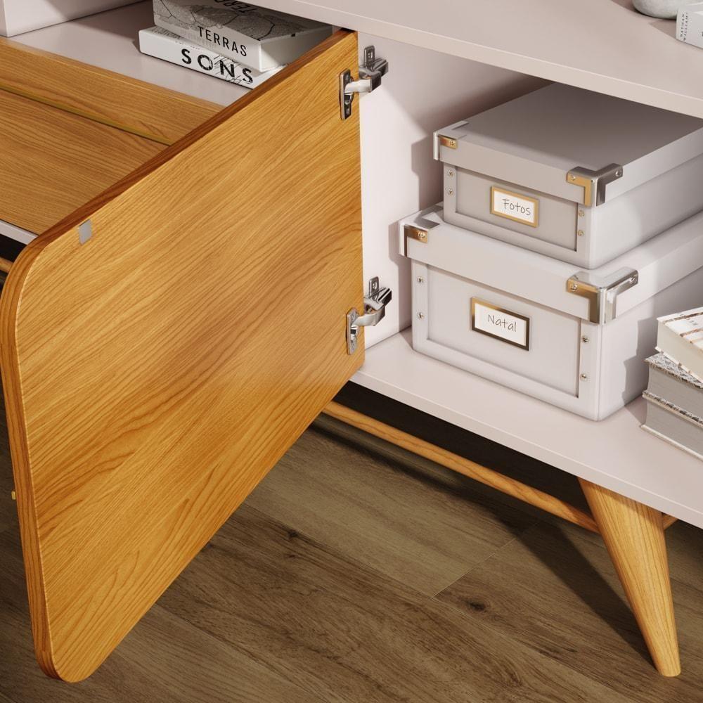 Painel Tv 85 Pol You 2.7 Com Bancada época Cinamomo/off - Hb Móveis - 6