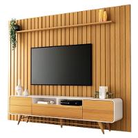 Painel Tv 85 Pol You 2.7 Com Bancada época Cinamomo/off - Hb Móveis - 2