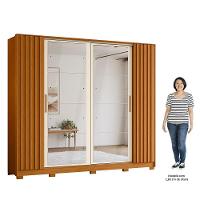 Guarda Roupa Casal 4 Portas 8 Espelhos Jacarandá Flex Cinamomo/off White - Albatroz - 6