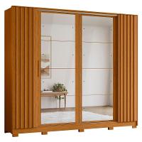Guarda Roupa Casal 4 Portas 8 Espelhos Jacarandá Flex Cinamomo/off White - Albatroz - 10