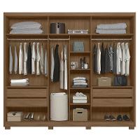 Guarda Roupa Casal 260cm Com Espelho Gaia Carvalho/fendi Z17 - Mpozenato - 5