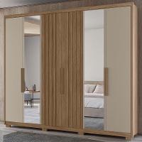 Guarda Roupa Casal 260cm Com Espelho Gaia Carvalho/fendi Z17 - Mpozenato - 7