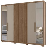 Guarda Roupa Casal 260cm Com Espelho Gaia Carvalho/fendi Z17 - Mpozenato - 8