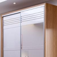 Guarda Roupa Solteiro Com Espelho 179cm 2 Portas 100% Mdf Tw601e Freijó/off White - Dalla Costa - 3