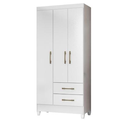 Guarda Roupa Solteiro 82cm 3 Portas Zeno Flex Branco Z17 - Mpozenato