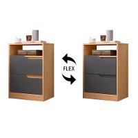 Mesa De Cabeceira Com Gavetas Kit 2 Sole Flex Freijó/titanium - Albatroz - 5