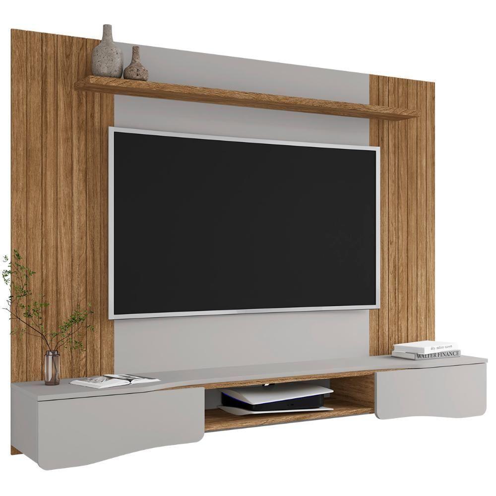 Painel Tv 65 Pol E Bancada Suspensa 177cm Ivai Cinamomo/off B02 - Mpozenato - 1