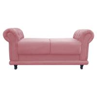 Recamier Athenas Namoradeira Calçadeira Suede Rose - Js Móveis - 3