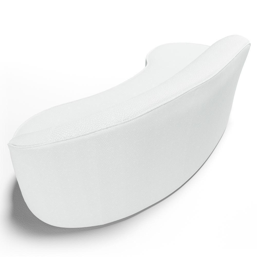 Sofá Living 3 Lugares 230cm Braço Direito Mozart D06 Sintético Branco - Mpozenato - 6