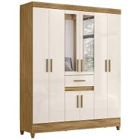 Guarda Roupa Casal 165cm Com Espelho Parla Freijó/off Z17 - Mpozenato - 1
