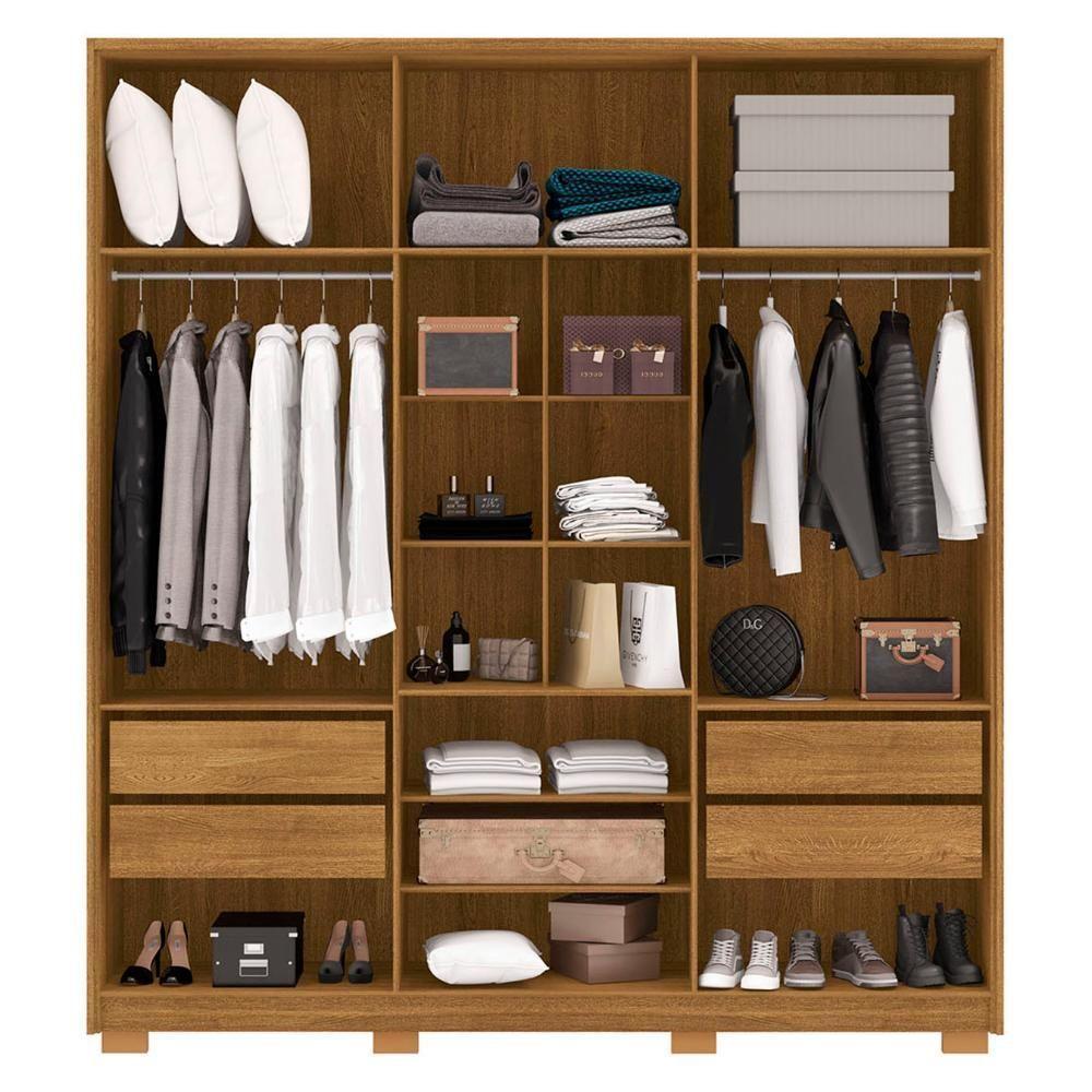 Guarda Roupa Casal 203cm Com 6 Portas Leo Nature/alasca V02 - Mpozenato - 5
