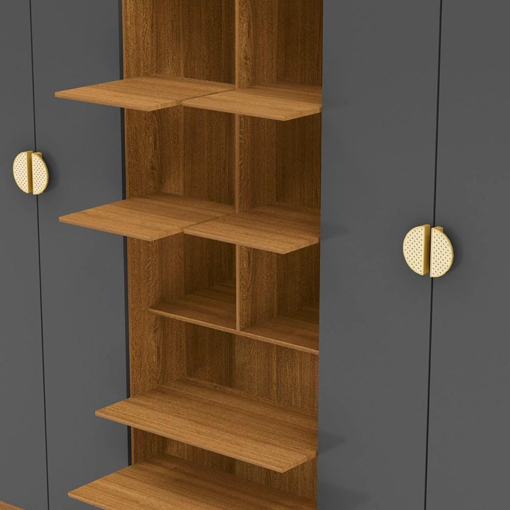 Guarda Roupa Casal 203cm Com 6 Portas Leo Nature/alasca V02 - Mpozenato - 7