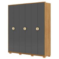 Guarda Roupa Casal 203cm Com 6 Portas Leo Nature/alasca V02 - Mpozenato - 1
