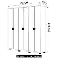 Guarda Roupa Casal 203cm Com 6 Portas Leo Nature/alasca V02 - Mpozenato