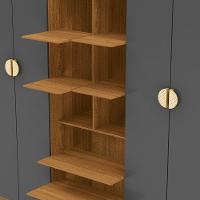 Guarda Roupa Casal 203cm Com 6 Portas Leo Nature/alasca V02 - Mpozenato - 7