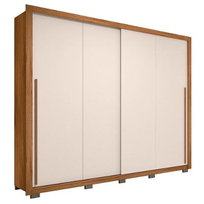 Guarda Roupa Casal 2 Portas De Correr 245cm Praticus Freijó/off White - Caemmun