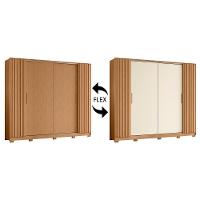 Guarda Roupa Casal 270cm 4 Portas Jacarandá Flex Off/freijó - Albatroz - 5