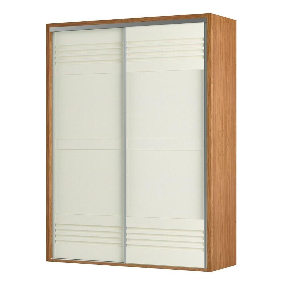Guarda Roupa Solteiro 179cm 2 Portas De Correr 100% Mdf Tw601 Freijó/off White - Dalla Costa - 1