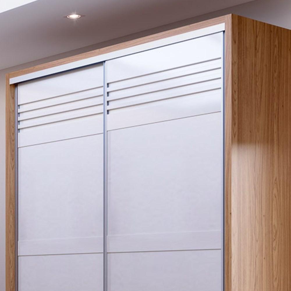 Guarda Roupa Solteiro 179cm 2 Portas De Correr 100% Mdf Tw601 Freijó/off White - Dalla Costa - 3