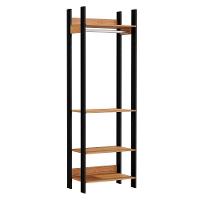 Guarda Roupa Closet Industrial Com Cabideiro 4 Prateleiras Tw402 Freijó/preto Fosco - Pradel - 1