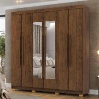 Guarda Roupa Casal 218cm Com Espelho Elegance Imbuia Rústico - Vila Rica - 2