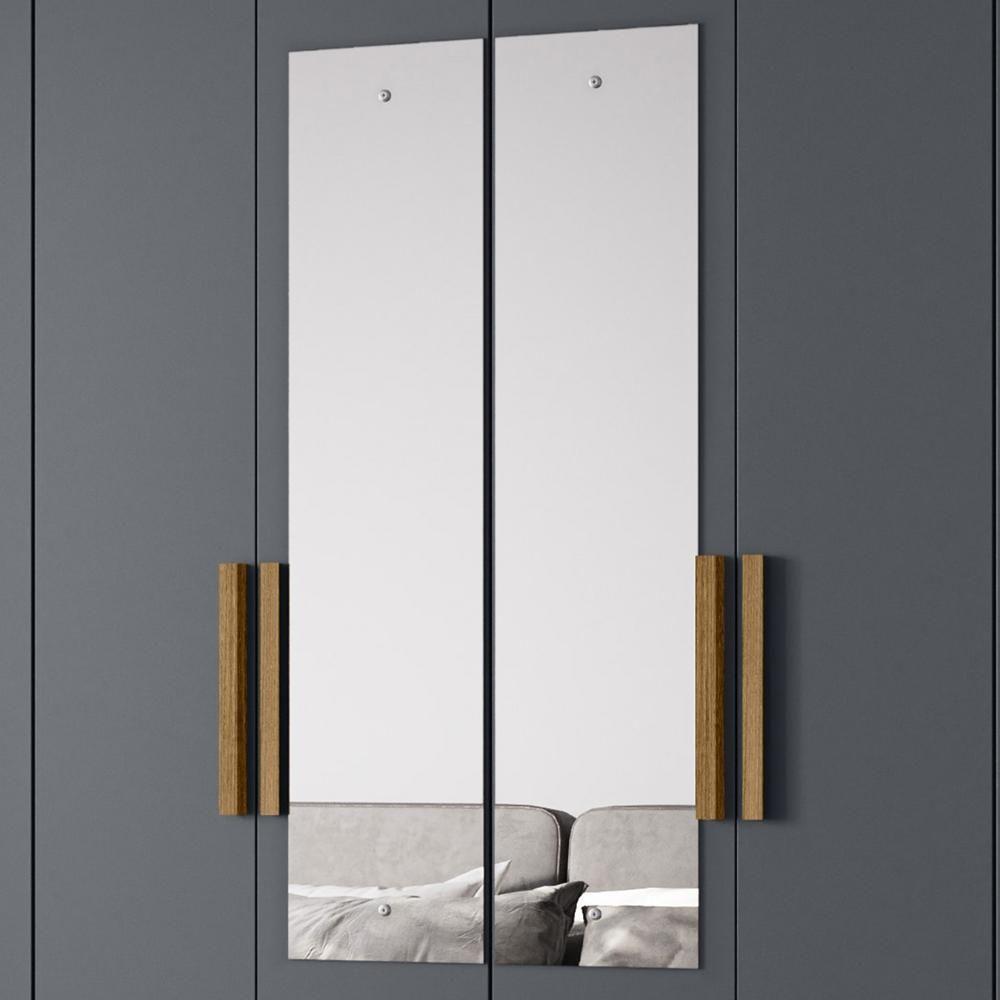 Guarda Roupa Casal 204cm Com Espelho Vitta Freijó/cinza Z17 - Mpozenato - 7