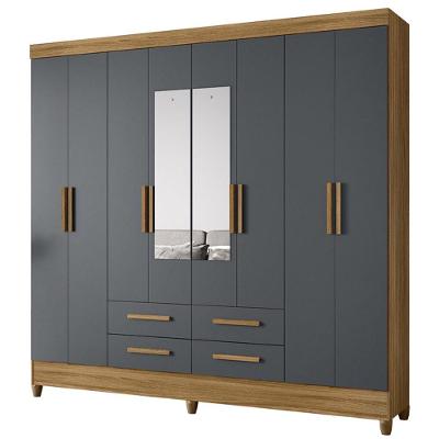 Guarda Roupa Casal 204cm Com Espelho Vitta Freijó/cinza Z17 - Mpozenato