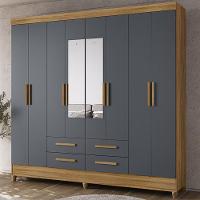 Guarda Roupa Casal 204cm Com Espelho Vitta Freijó/cinza Z17 - Mpozenato - 2